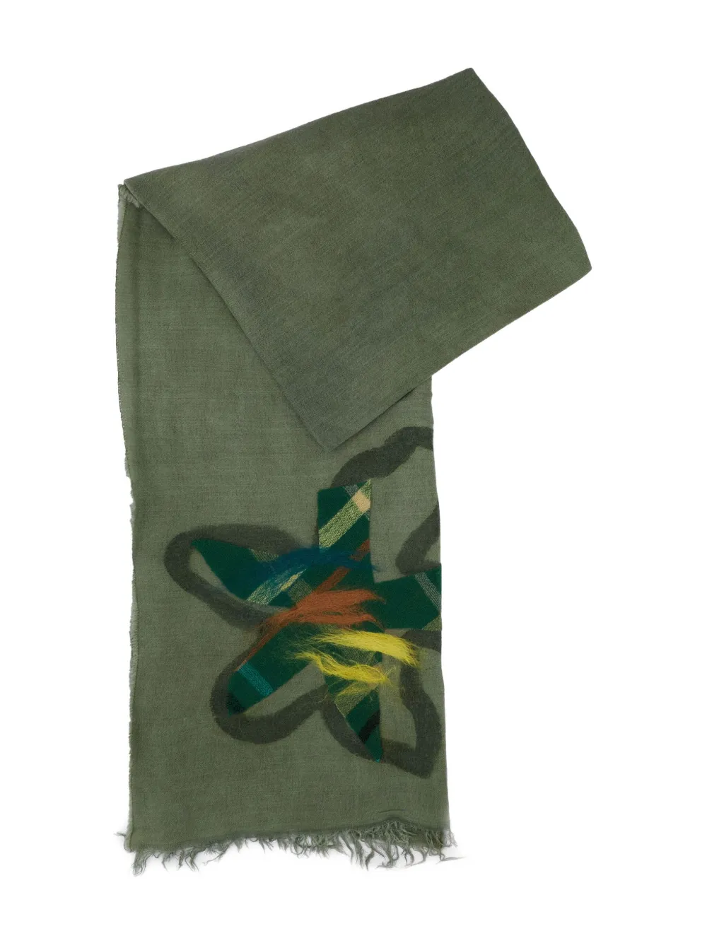 Exquisite J Floral-graphic Scarf In Green