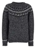 P.A.R.O.S.H. Mouline fair isle-pattern sweater - Black