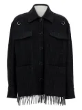 Durazzi Milano pinstripe fringed jacket - Black