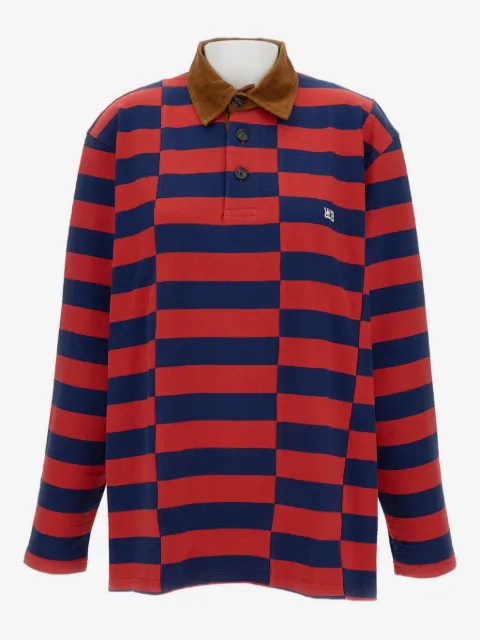 Wales Bonner striped long-sleeve polo shirt