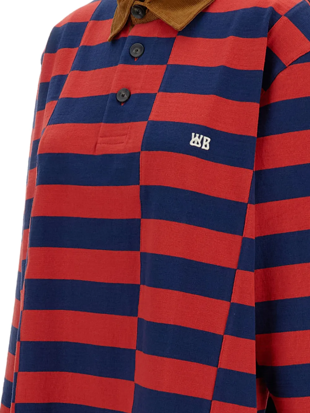 Wales Bonner Gestreept poloshirt Rood