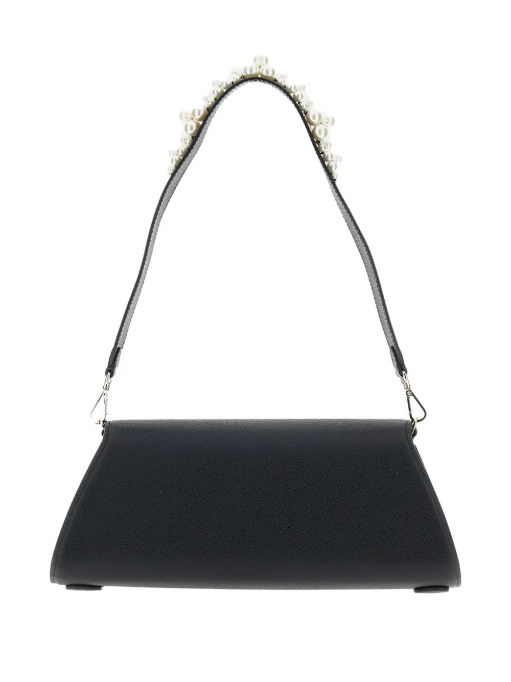 Simone Rocha pearl-embellished clasp shoulder bag - Zwart