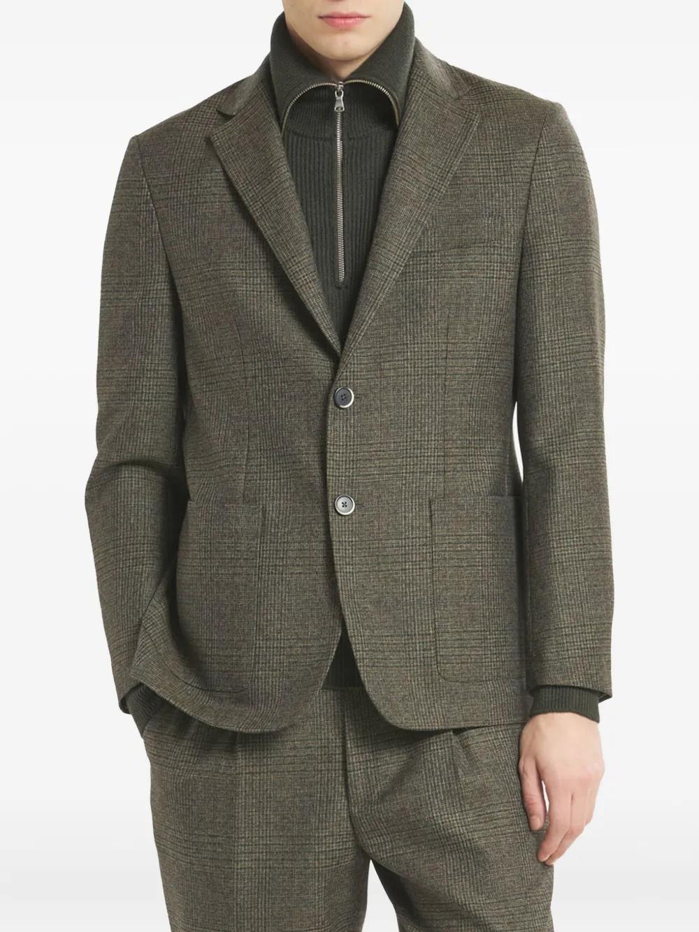 Barena Geruite blazer Groen