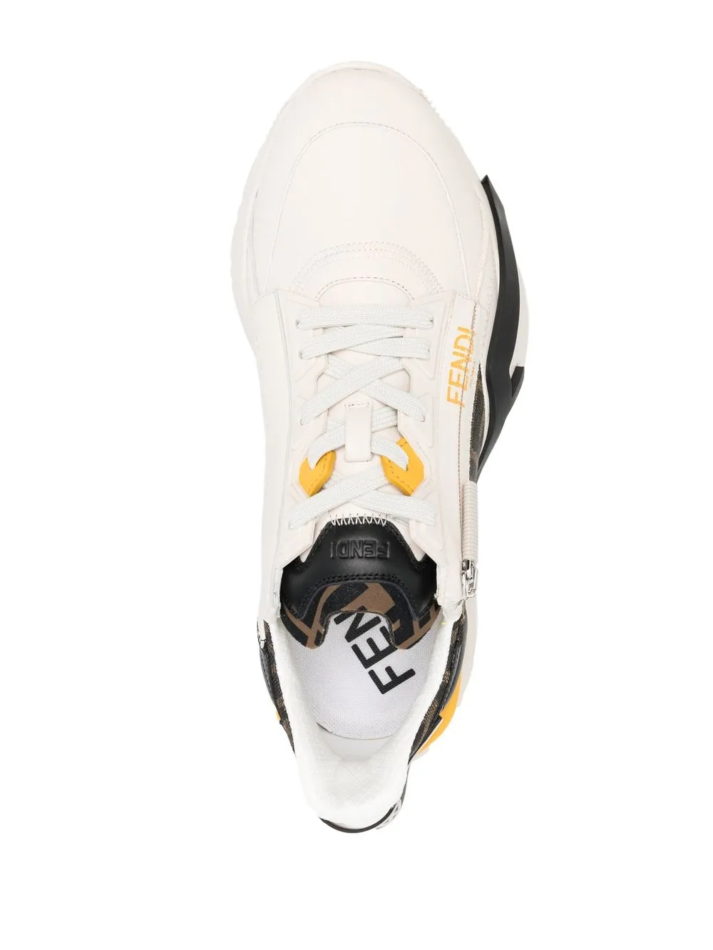 FENDI leather panelled trainers Neutrals