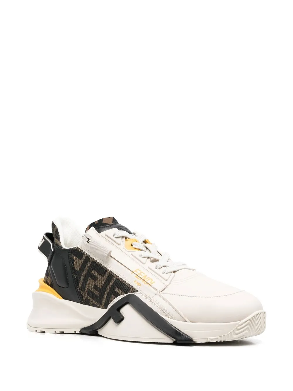 FENDI leather panelled trainers Neutrals