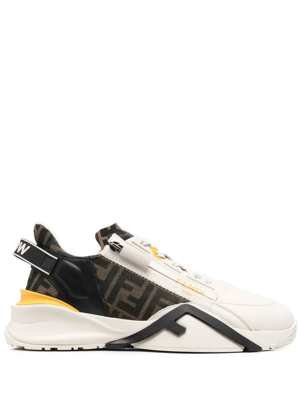 FENDI leather panelled trainers Neutrals
