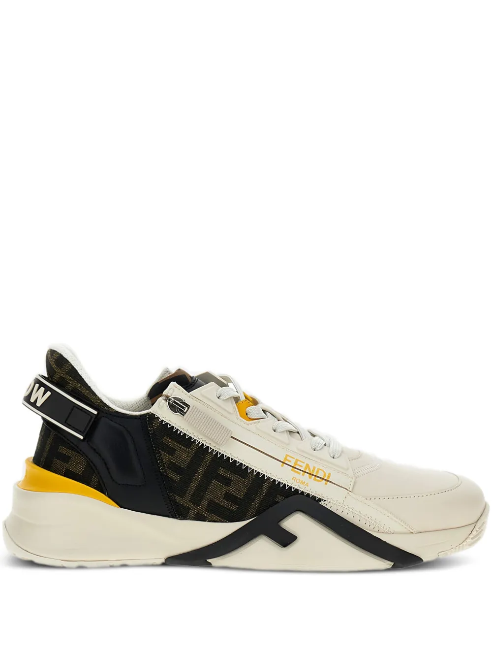 FENDI leather panelled trainers Neutrals