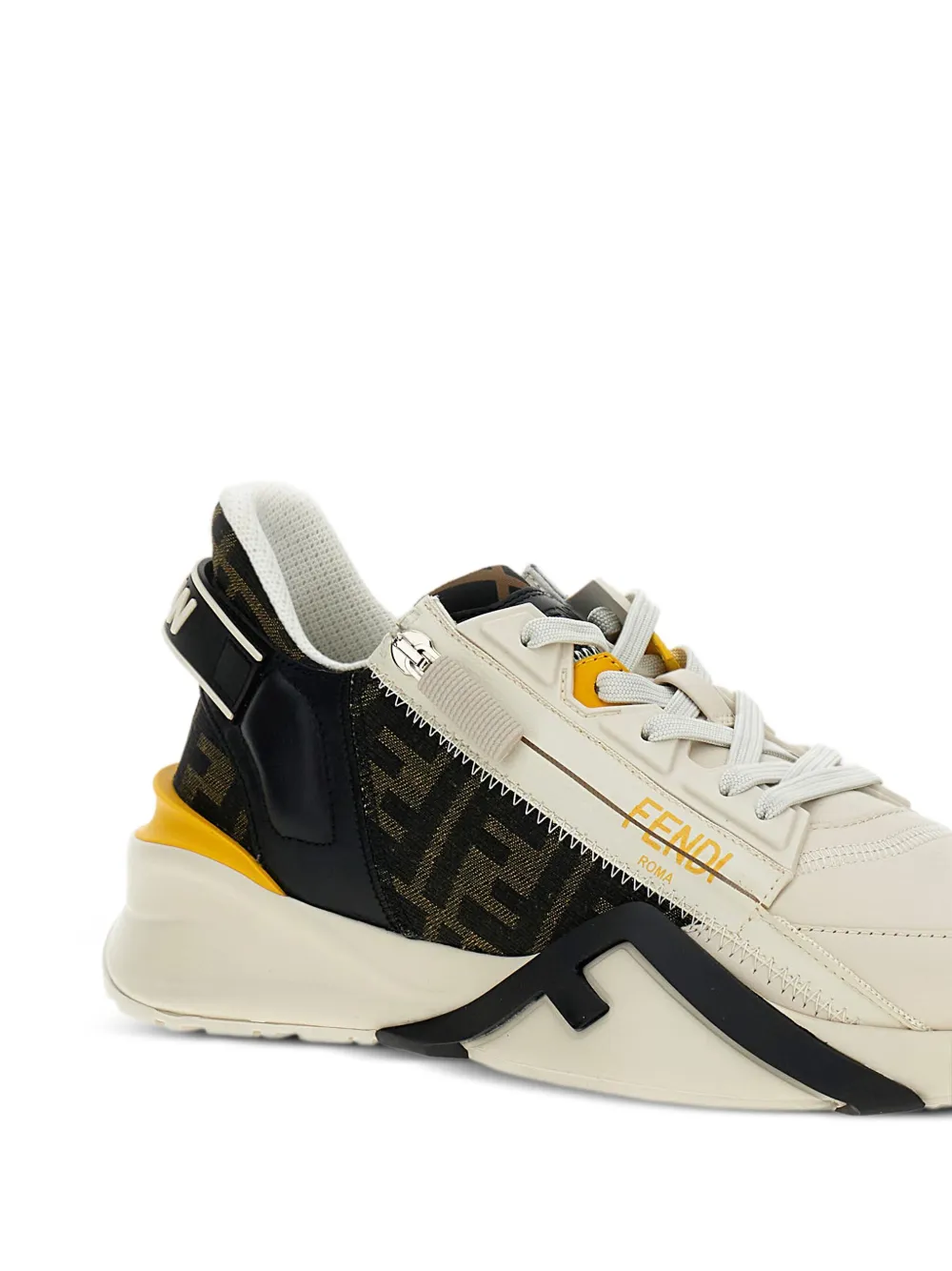 FENDI leather panelled trainers Neutrals
