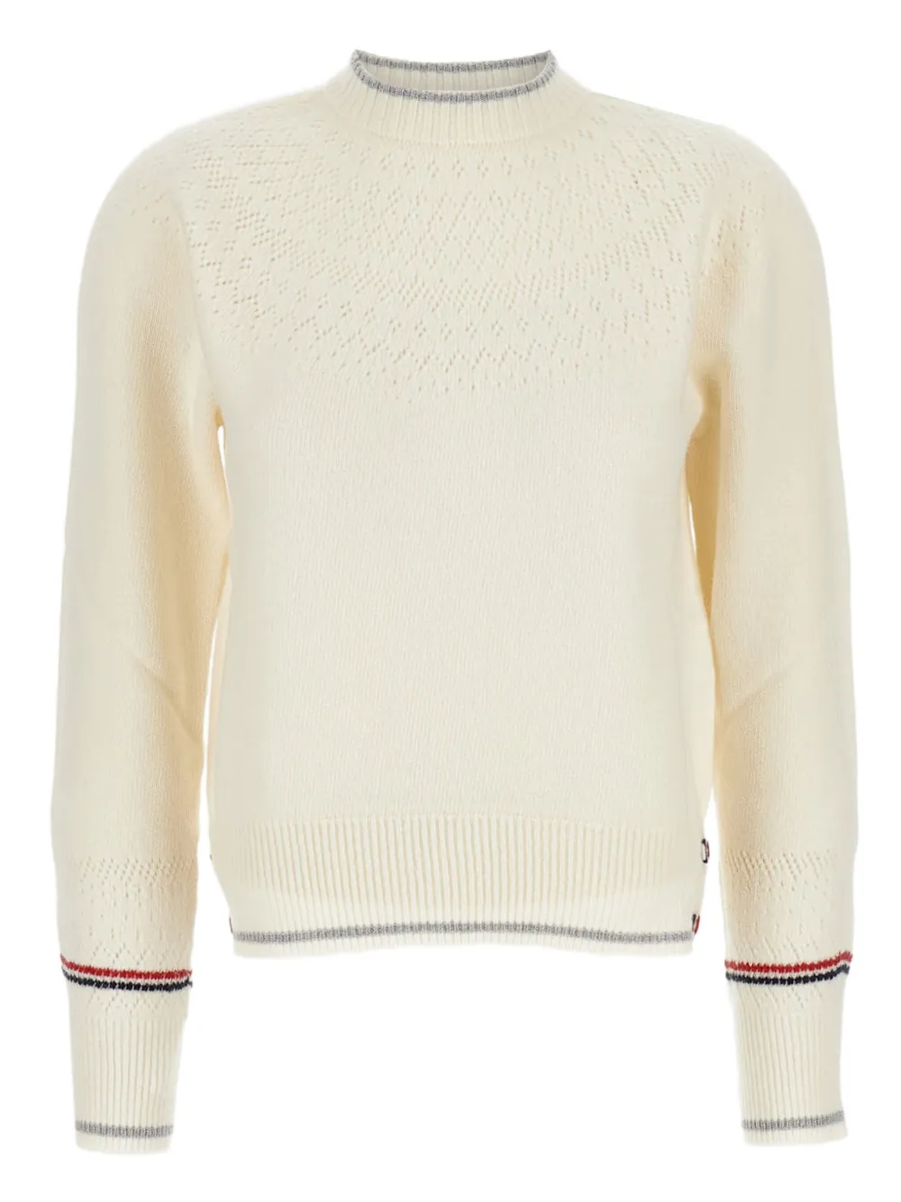 Thom Browne リブトリム カシミアセーター - ニュートラル Thom Browne リブトリム カシミアセーター - ニュートラル