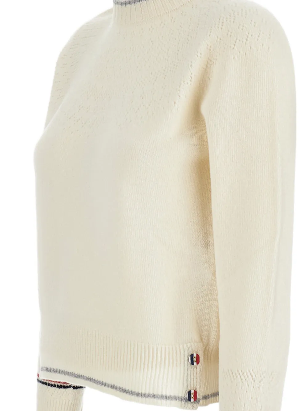 Thom Browne Kasjmier trui met geribbelde afwerking Beige