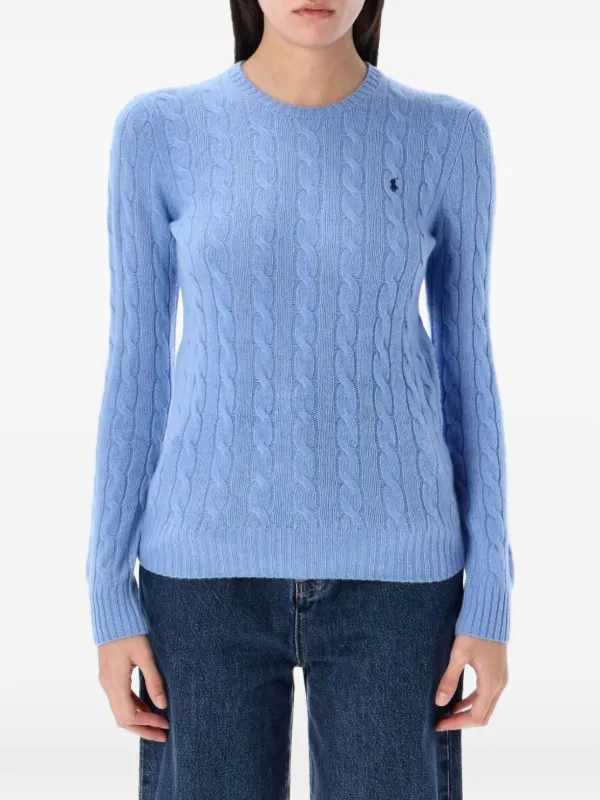 Polo Ralph Lauren Cable-knit Wool-cashmere Sweater in Blue