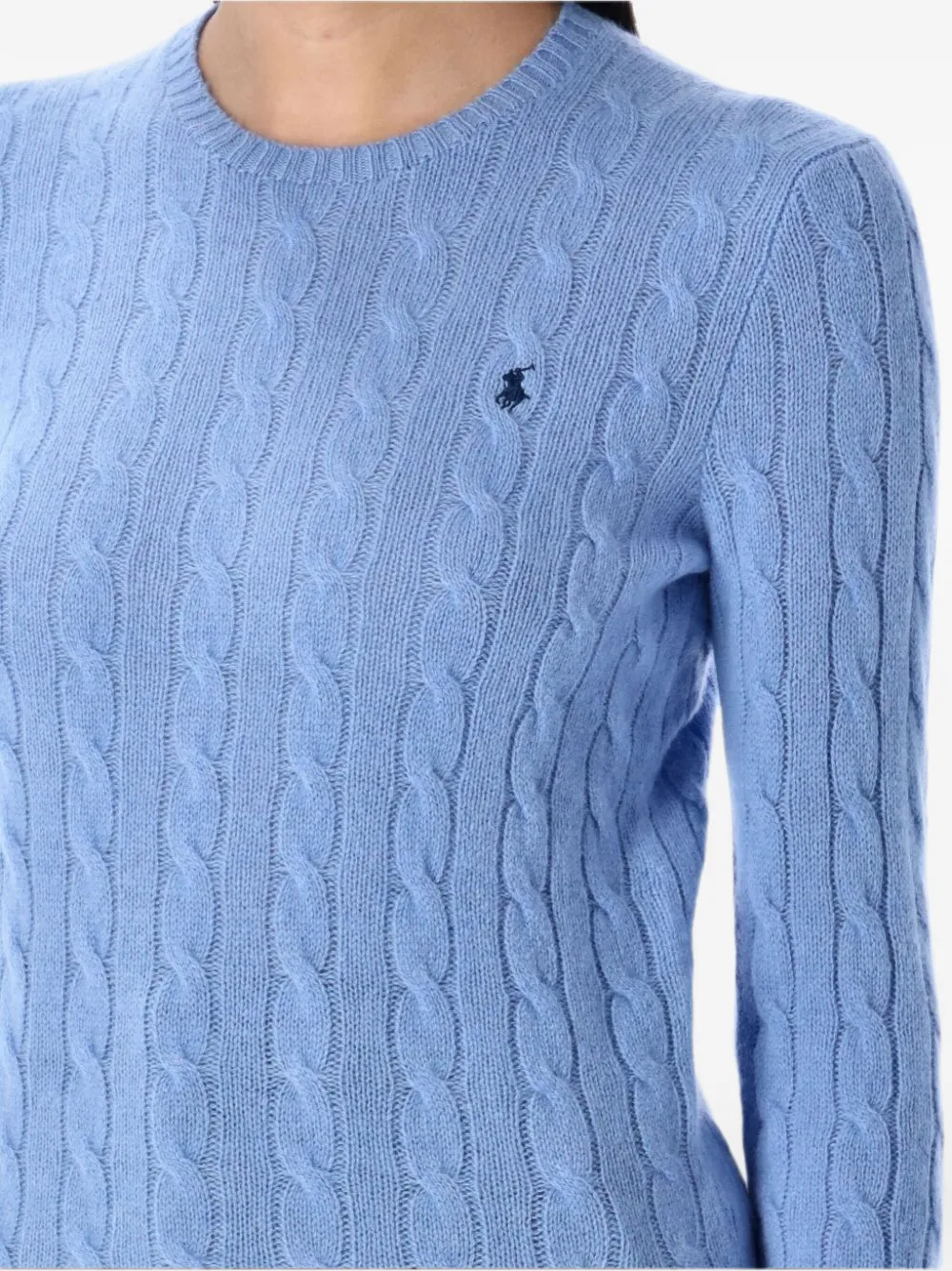 Polo Ralph Lauren Cable-knit Wool-cashmere Sweater in Blue, view 3