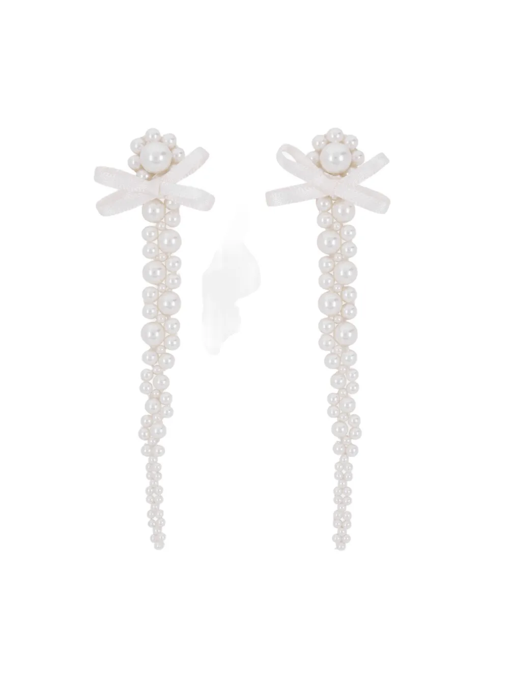 Simone Rocha pearl bow drop earrings - Beige