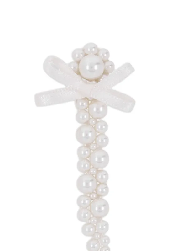 Simone Rocha パール リボン ドロップピアス | ニュートラル | FARFETCH JP