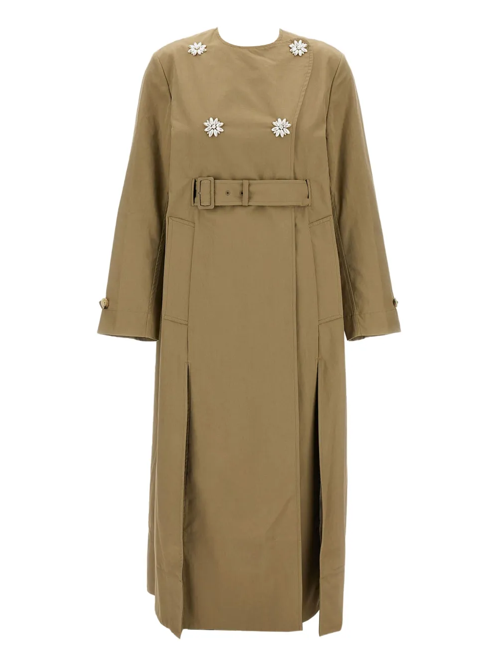 Simone Rocha Verfraaide jas met ceintuur Bruin