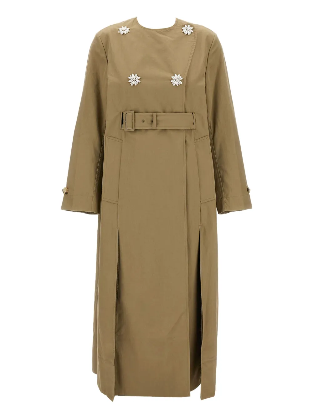 Simone Rocha Verfraaide jas met ceintuur Bruin