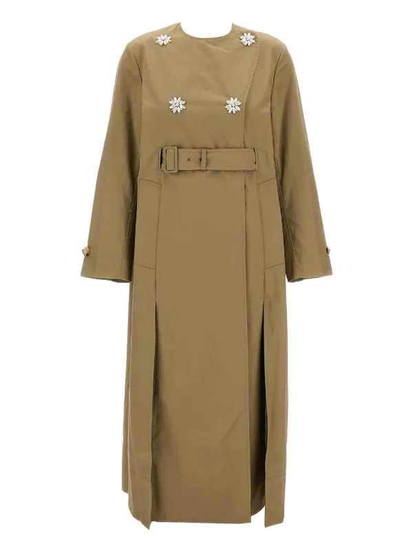 Simone Rocha ベルテッド コート | ブラウン | FARFETCH JP