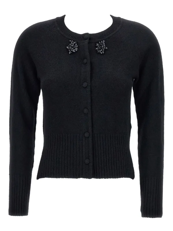 Simone Rocha Cardigan Aus Kaschmir Mit Perlenverzierung Schwarz