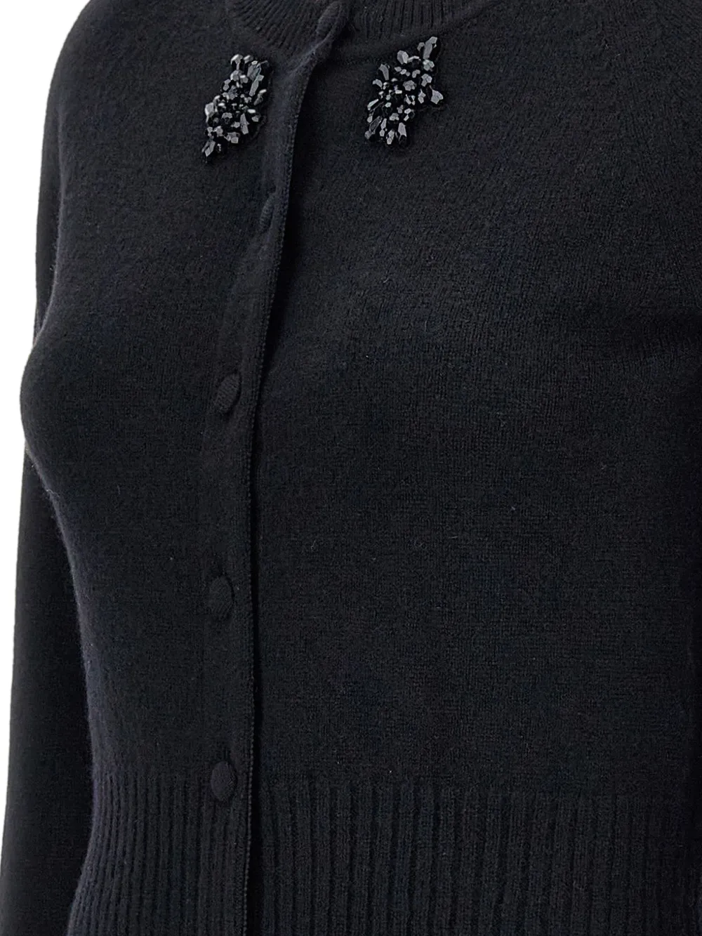 Simone Rocha Beaded-embellished Cashmere Cardigan In Black