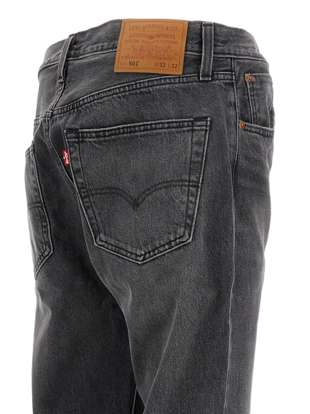 Levi's 501 Selvedge katoenen jeans met zak Grijs