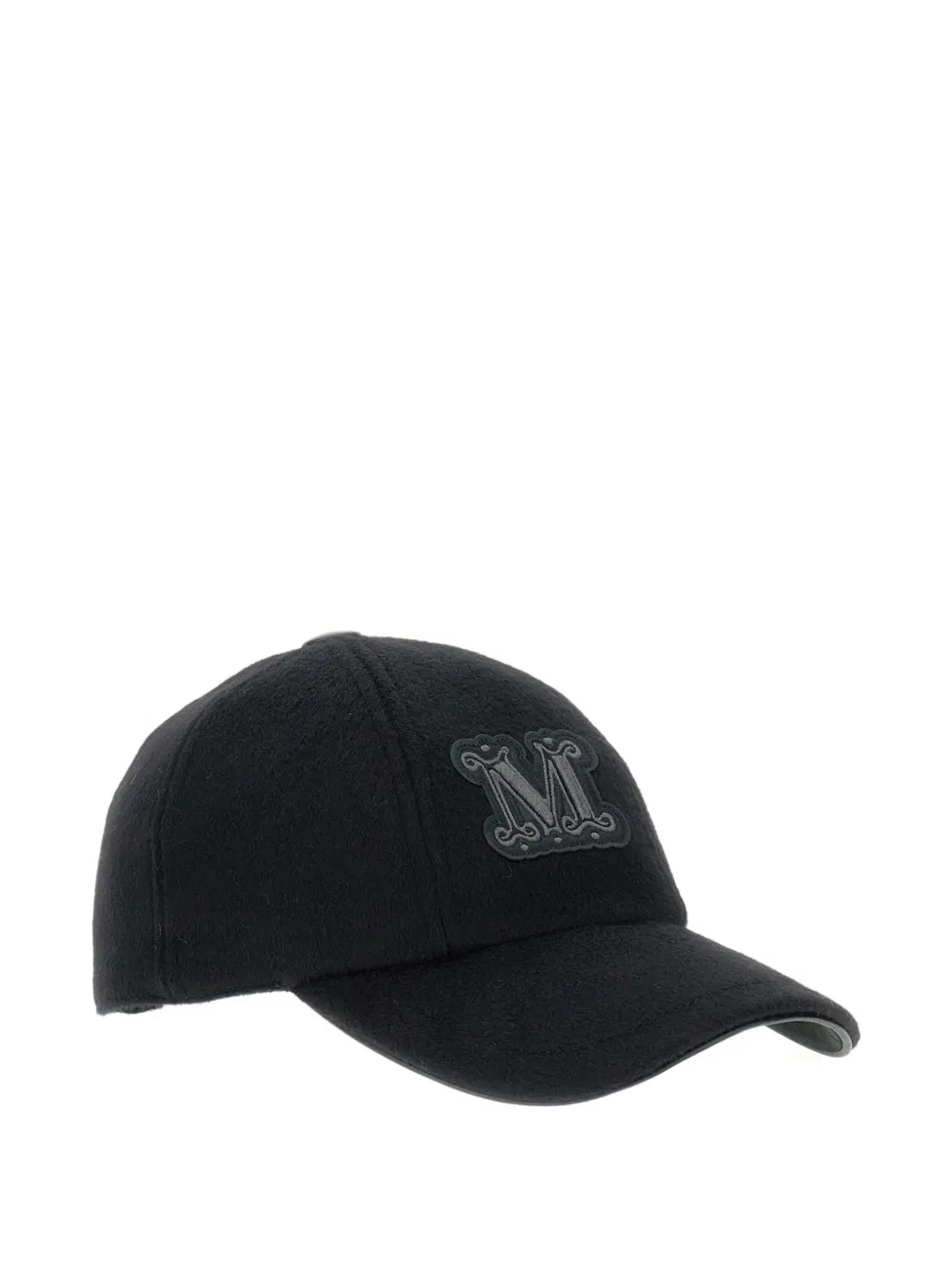 Max Mara Logo-patch Wool Cap In Blue