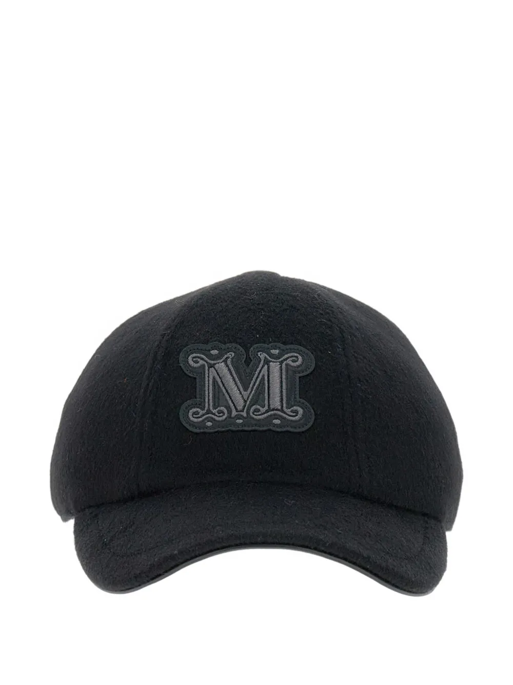 Max Mara Logo-patch Wool Cap In Blue