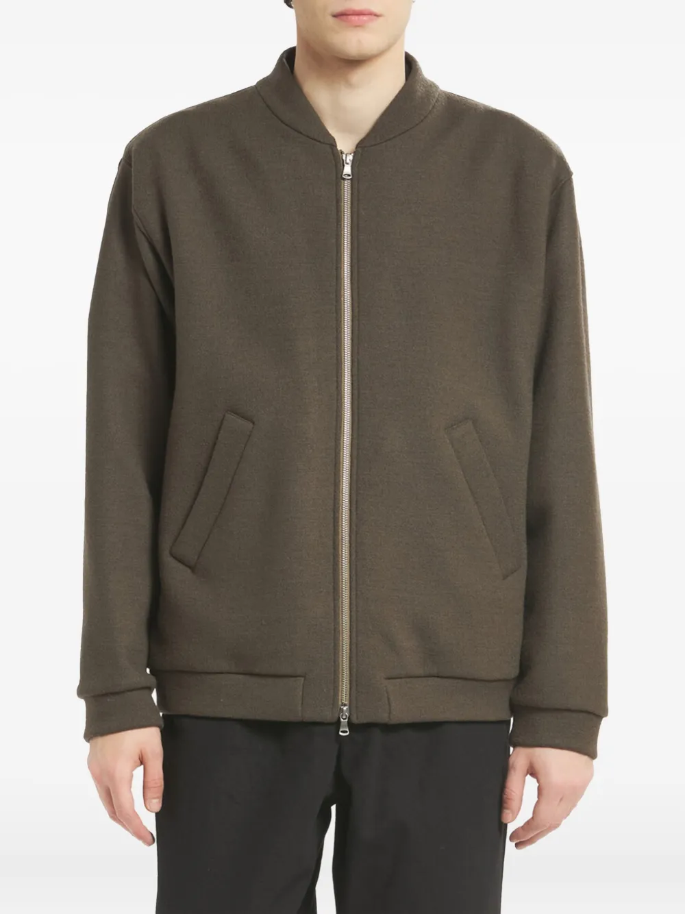 Barena zip-front bomber jacket Groen