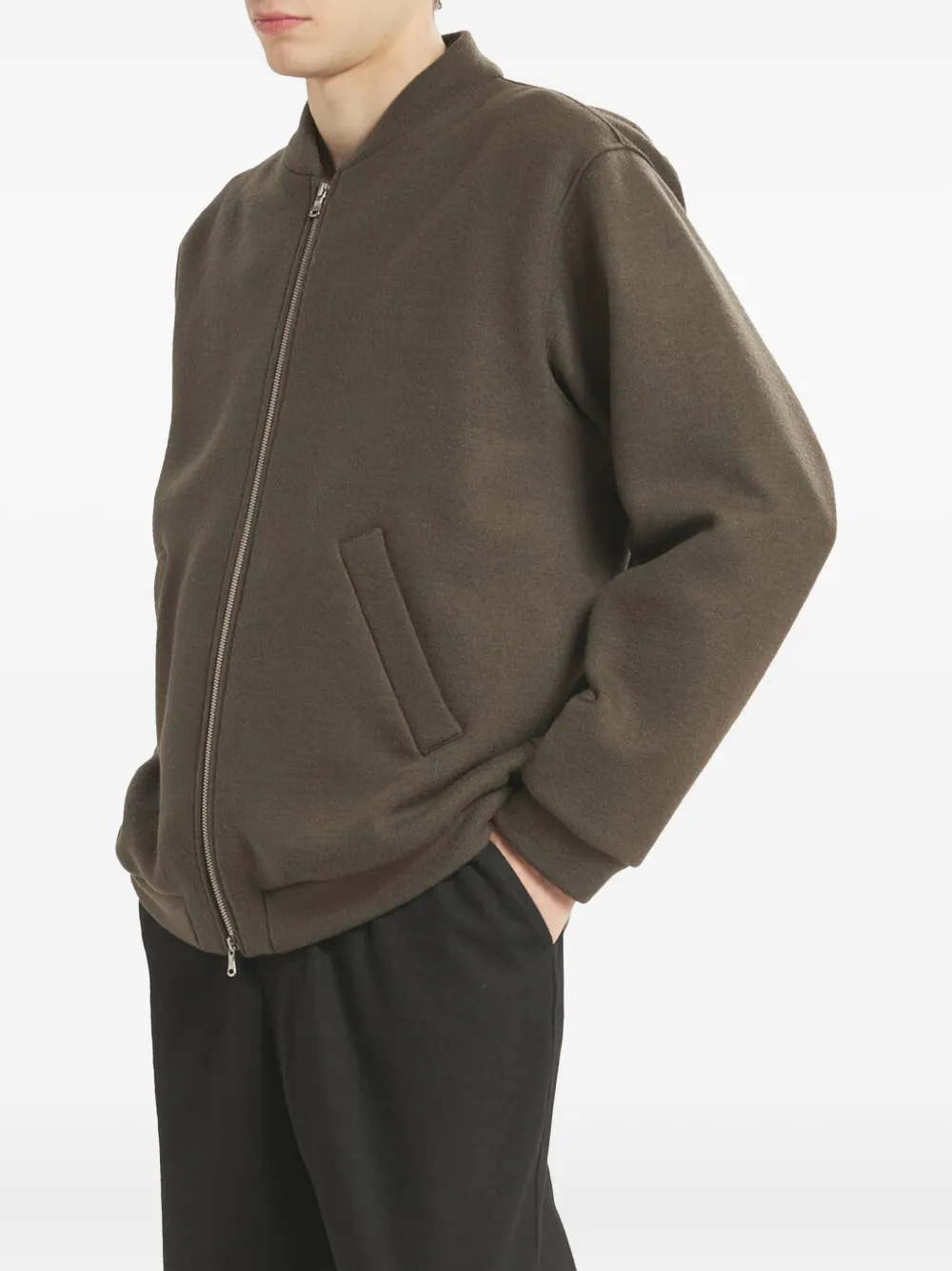 Barena zip-front bomber jacket Groen