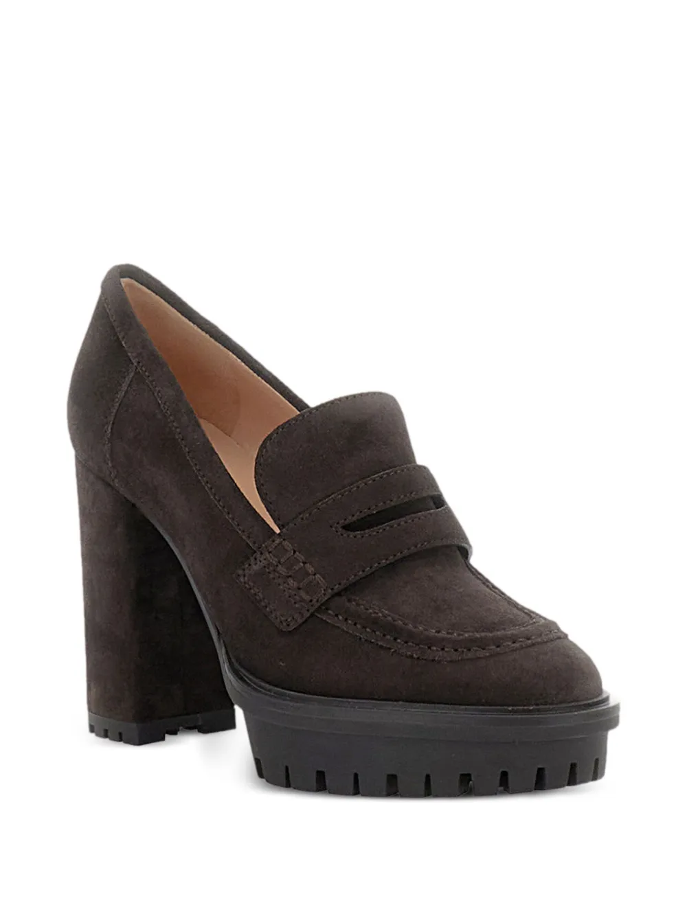 Gianvito Rossi loafer-style platform heeled pumps Bruin