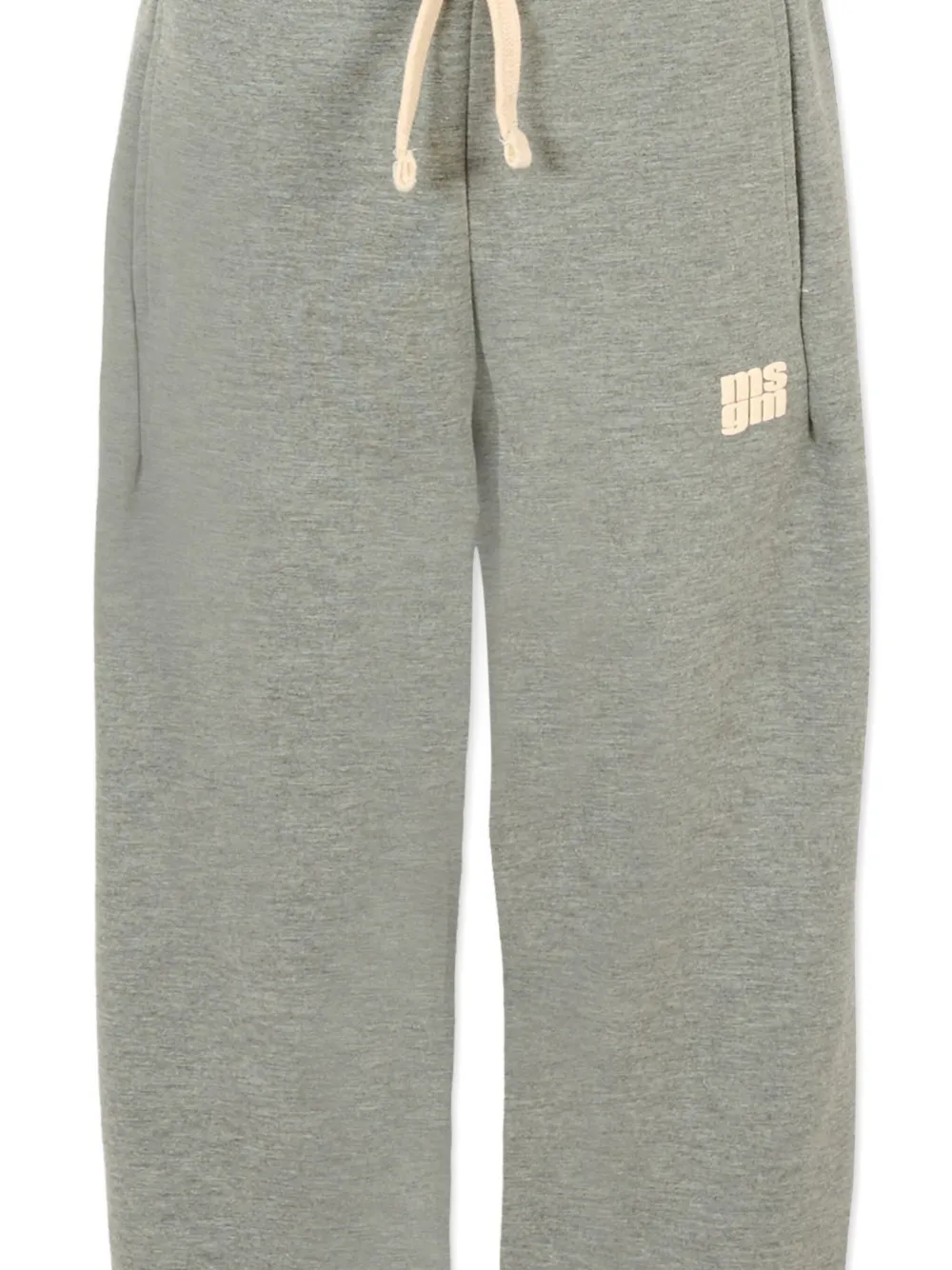 Msgm Logo-embroidered Drawstring Track Pants In Gray