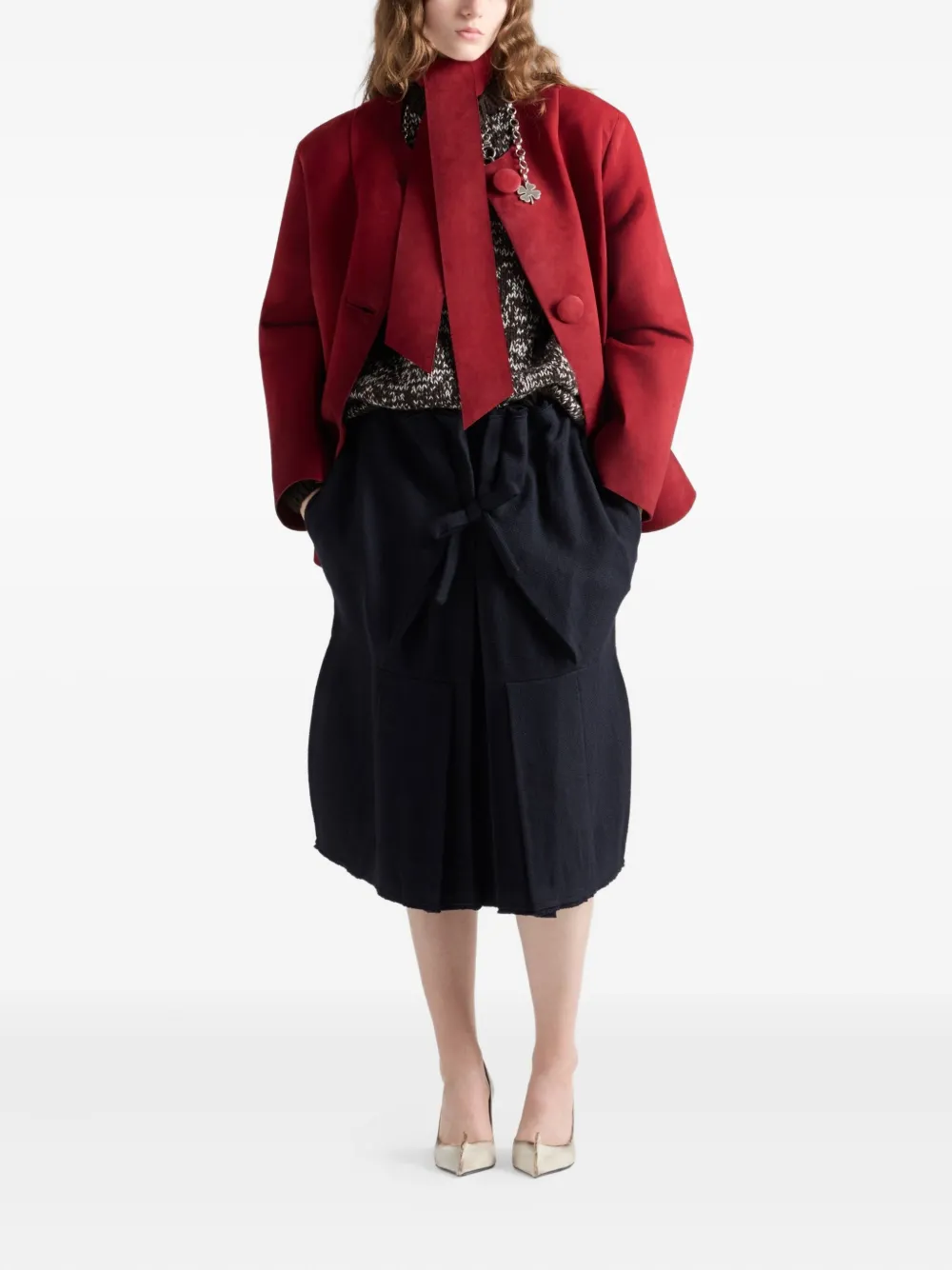 Prada Midi-rok met strikdetail - Blauw