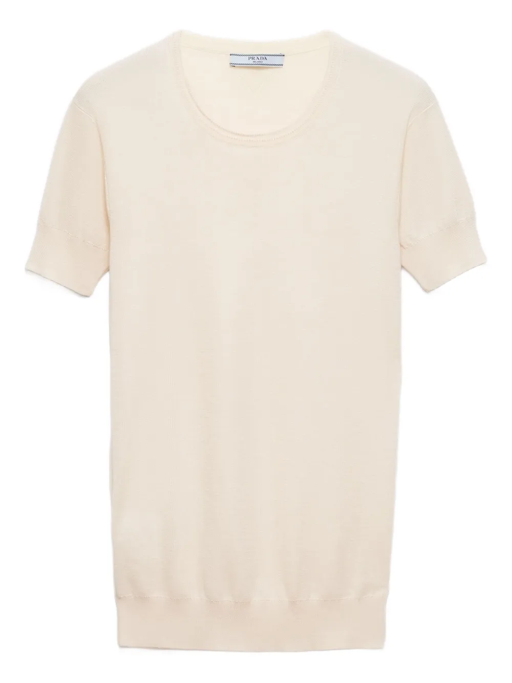 Prada Trui met logo en korte mouwen Beige
