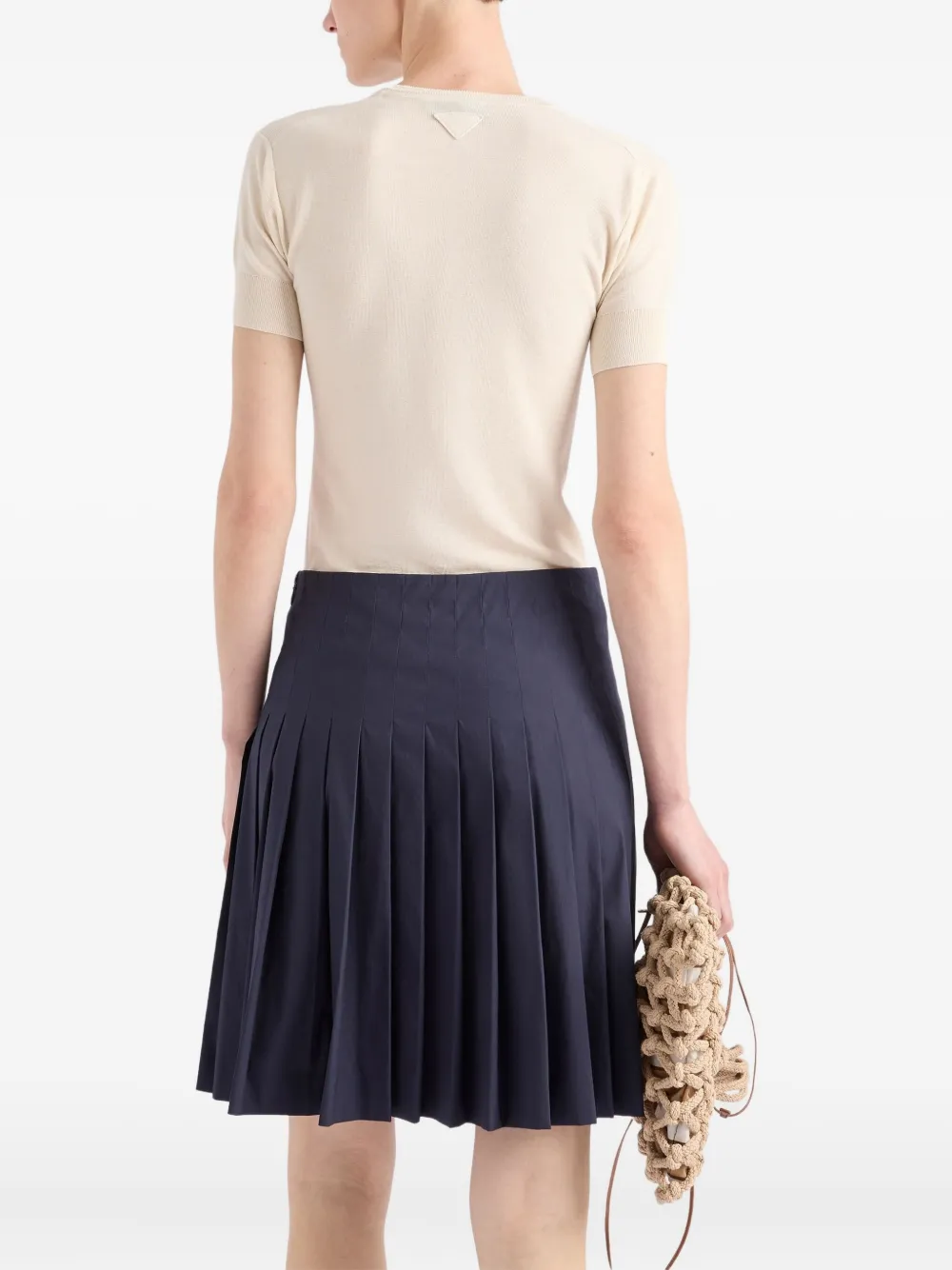 Prada Trui met logo en korte mouwen Beige
