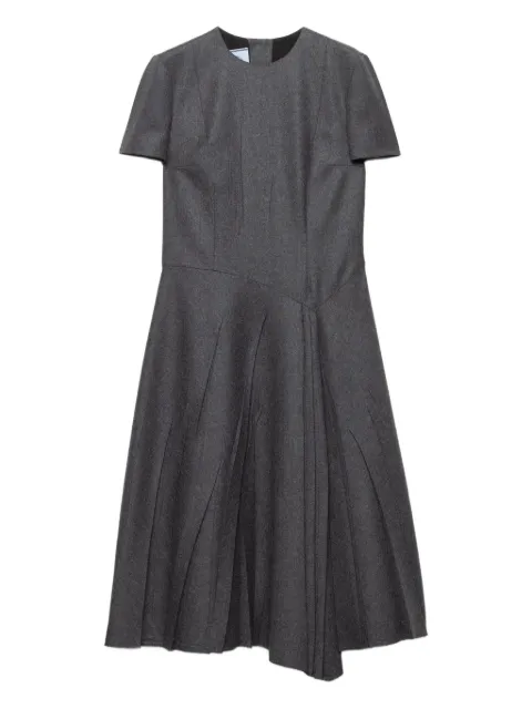 Prada asymmetrical short-sleeve midi dress