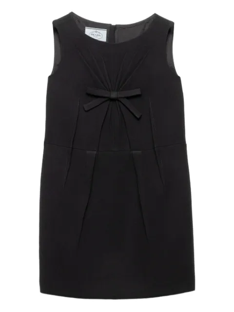 Prada bow-detail pleated mini dress