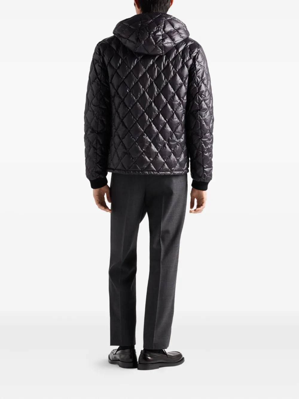 Prada Gevoerd jack met capuchon Zwart