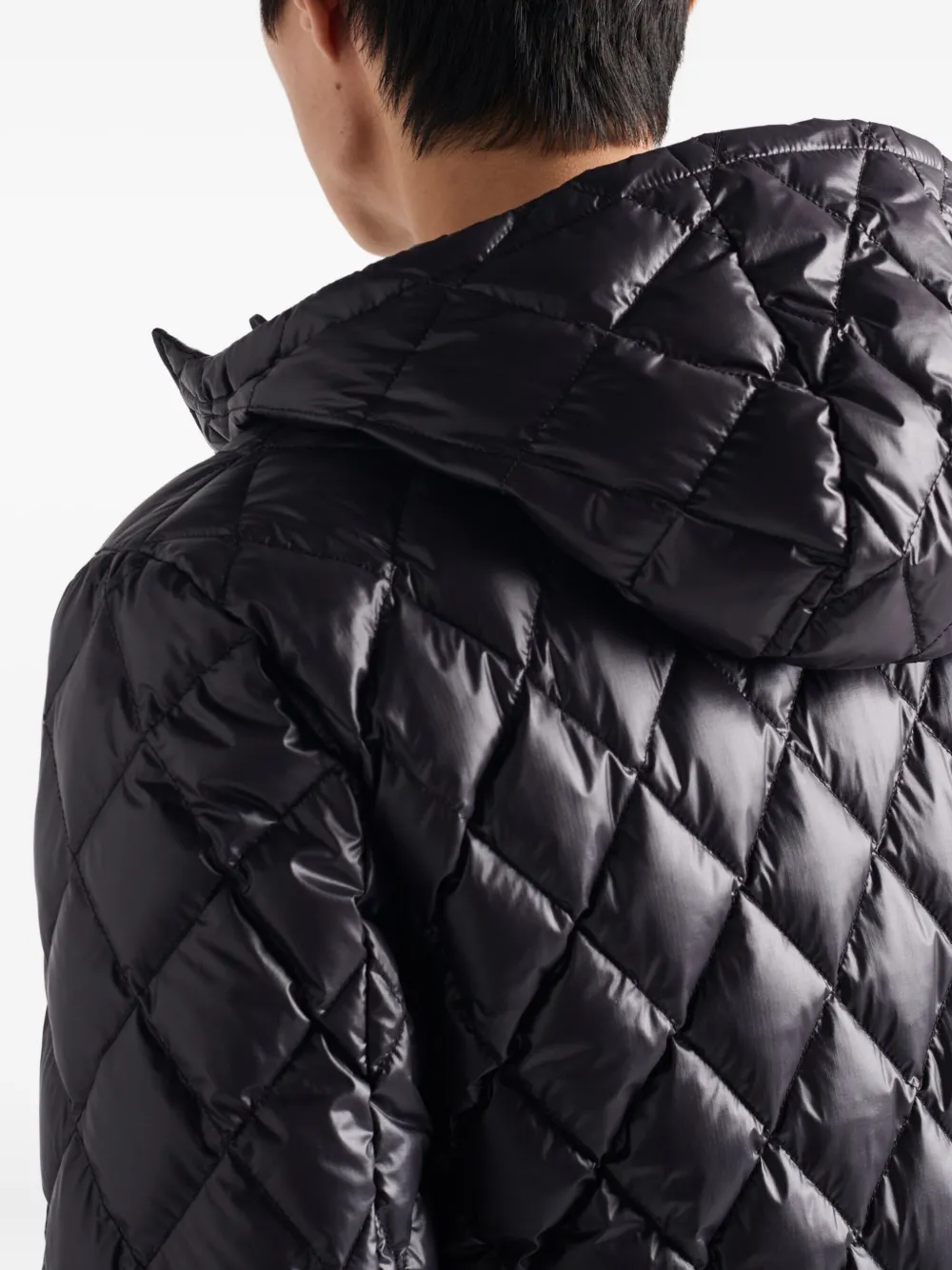 Prada Gevoerd jack met capuchon Zwart