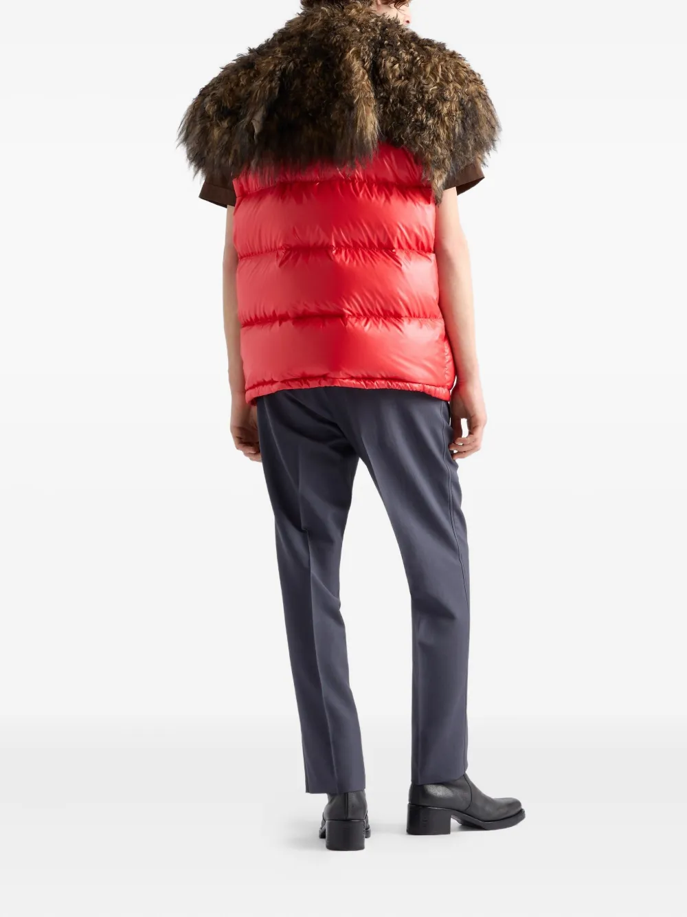 Prada Bodywarmer met getextureerde kraag Rood
