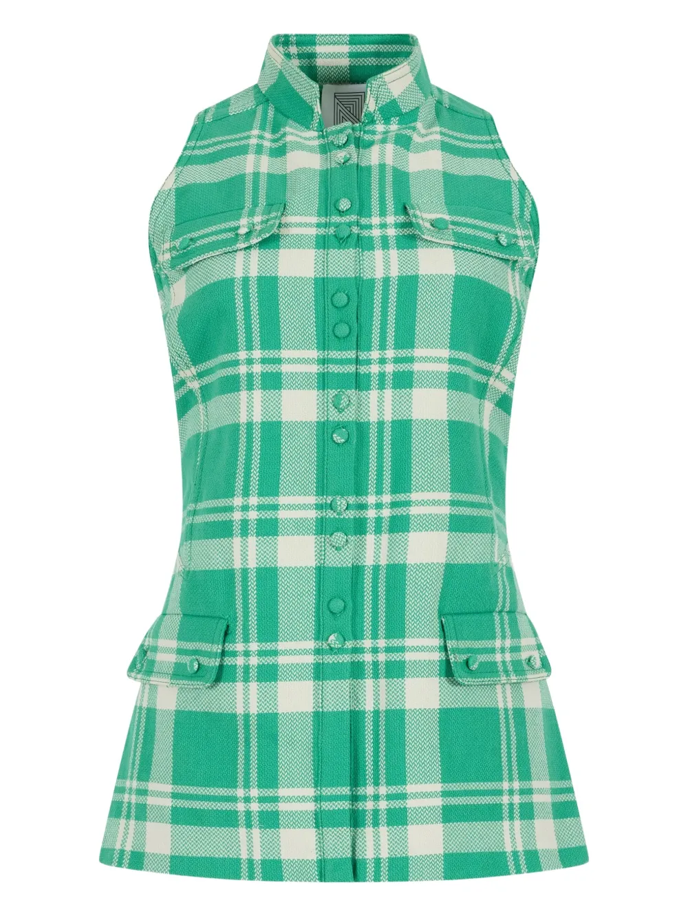 Rosie Assoulin Plaid Sleeveless Vest In Green