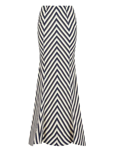 Rosie Assoulin herringbone-patterned fishtail skirt