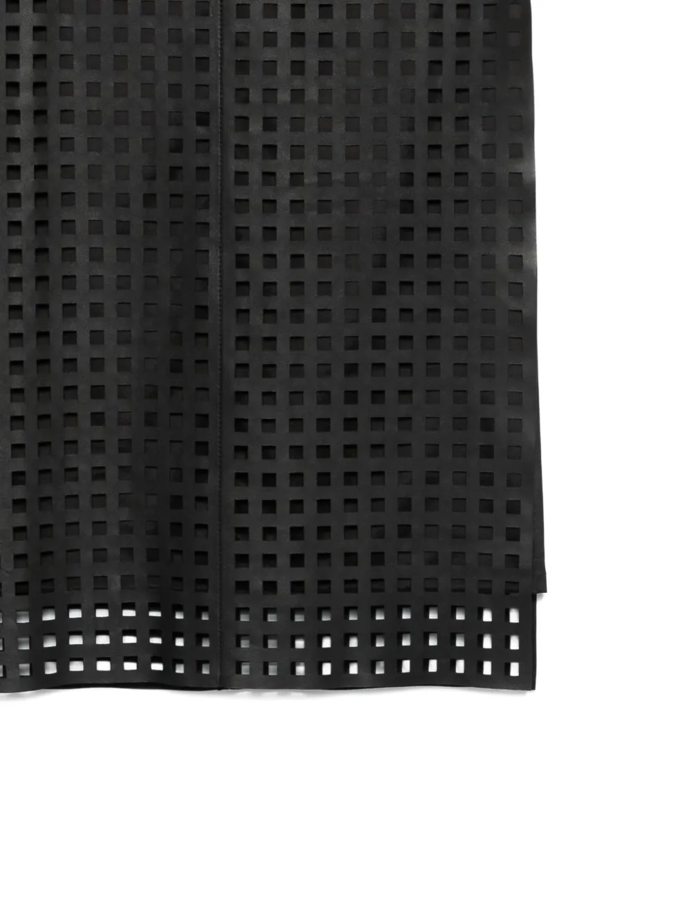Emporio Armani Polygon Capsule Collection Midi Skirt In Vegetable-tanned Nappa Leather With Laser-cut Perforations In Black