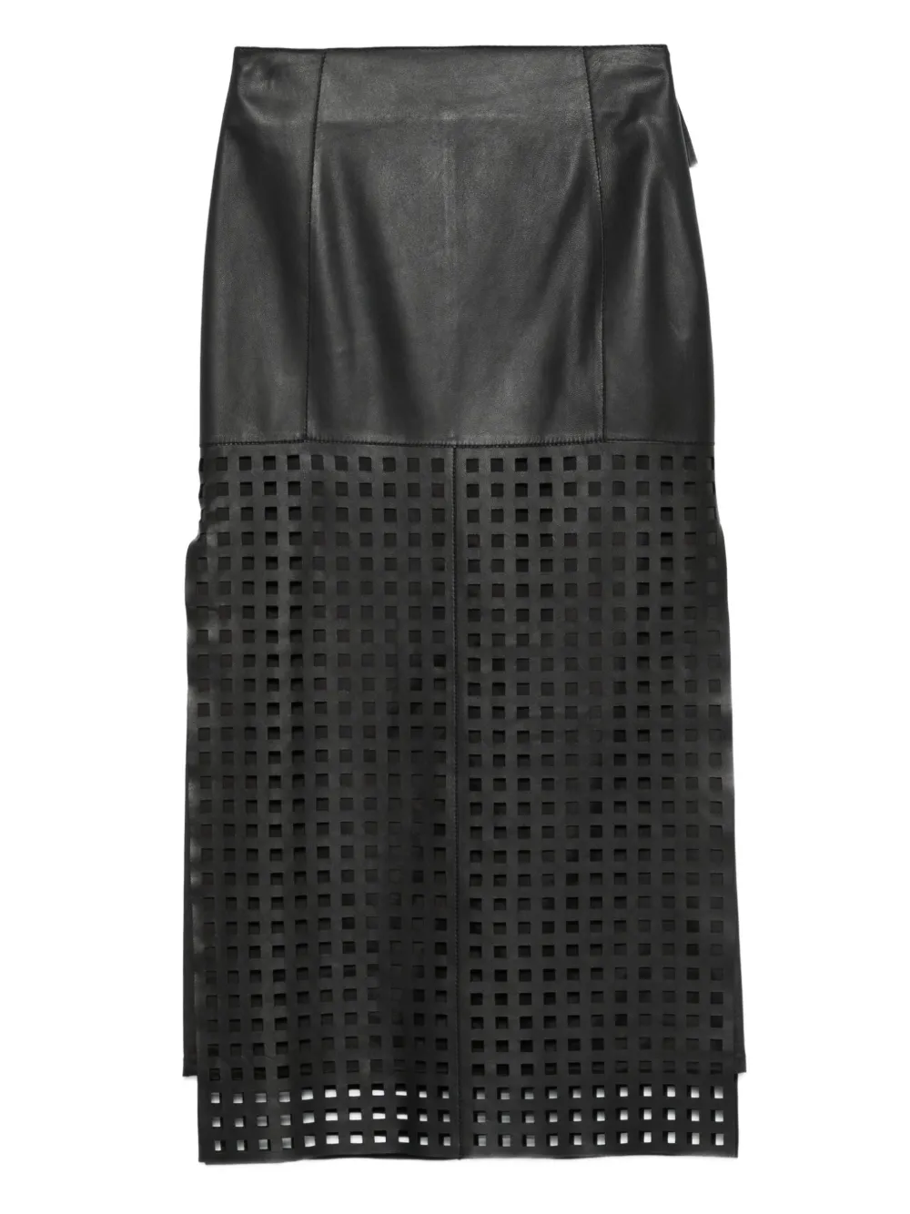 Emporio Armani darted-seams leather cut-out skirt | Black | Image 1
