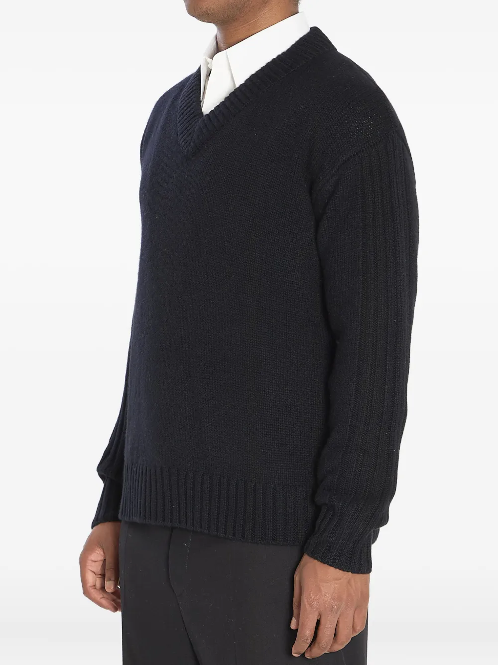 Lisa Yang ribbed V-neck cashmere sweater - Zwart