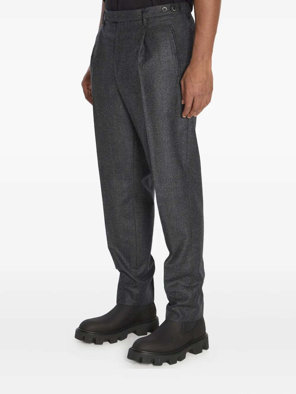 Barena Venezia Tailored Wool Trousers With Pleats And Adjusters In Gray