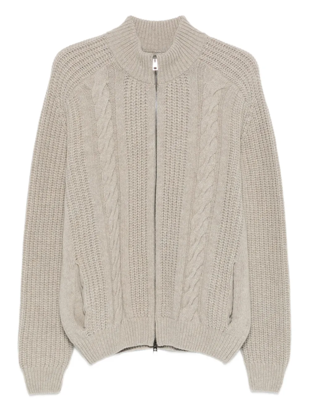 Tagliatore cardigan zippé en maille torsadée | tons neutres | Image 1