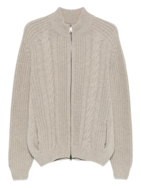 Tagliatore zip-up cable-knit cardigan