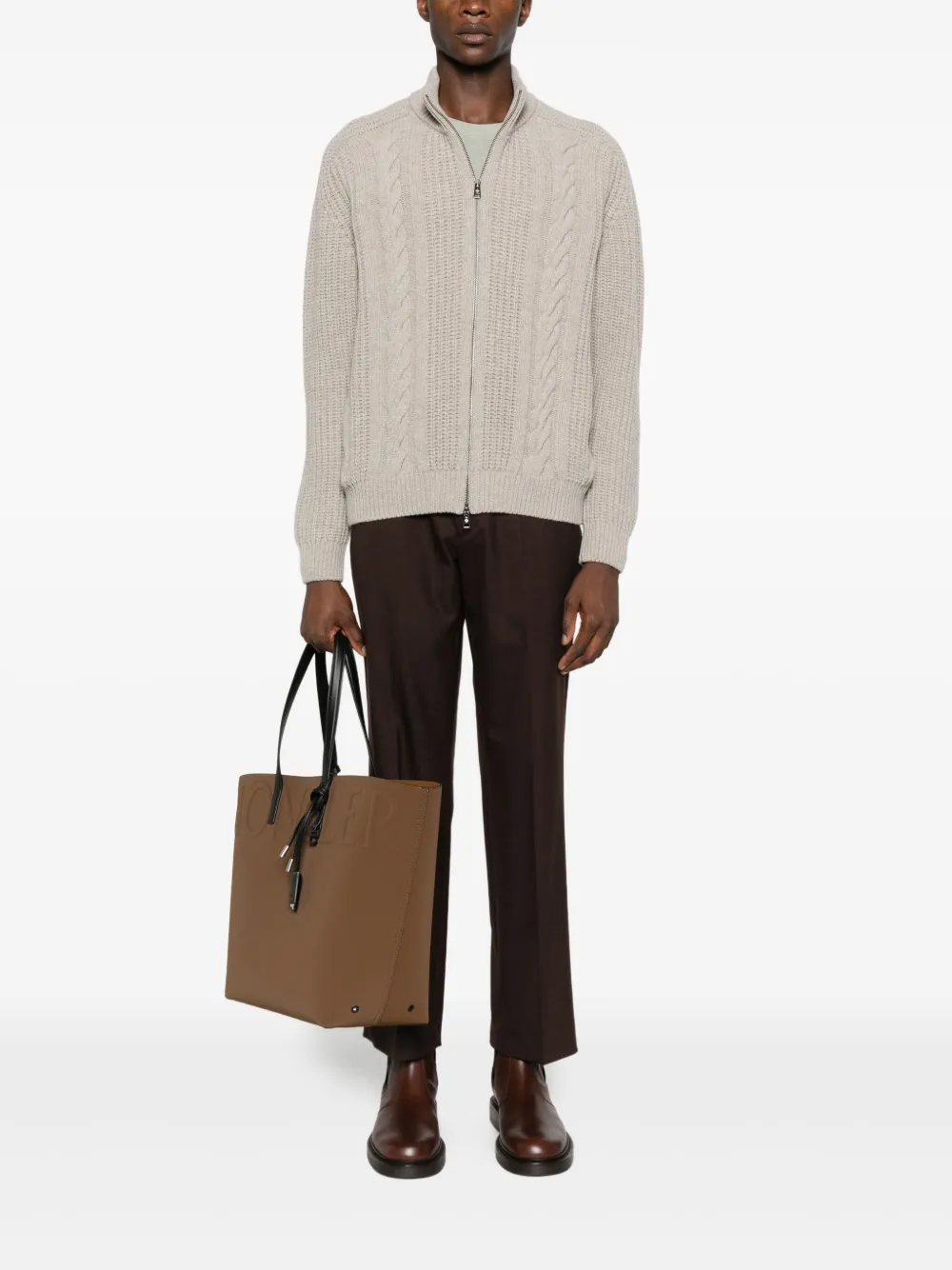 Tagliatore cardigan zippé en maille torsadée | Cardigans | Image 2