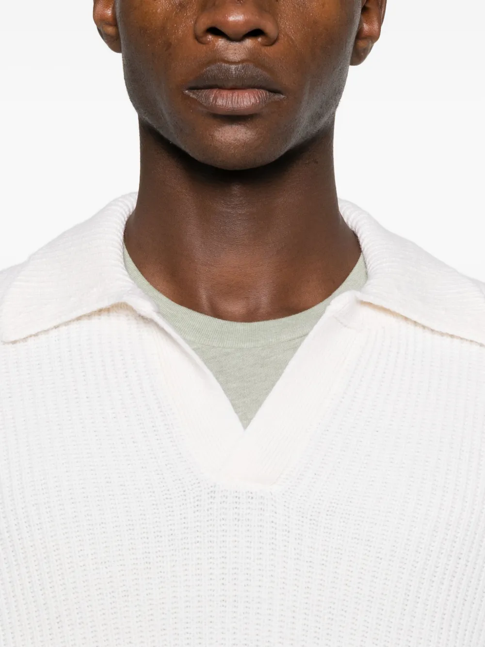 Tagliatore Trui met polokraag en lange mouwen Wit