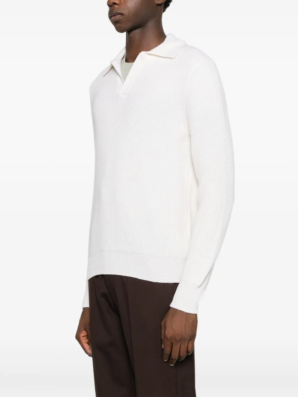 Tagliatore Trui met polokraag en lange mouwen Wit