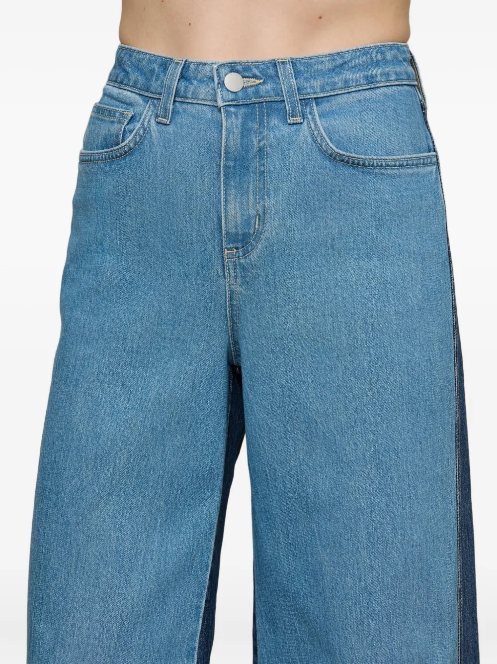 L'Agence Beau high waist jeans met wijde pijpen Blauw